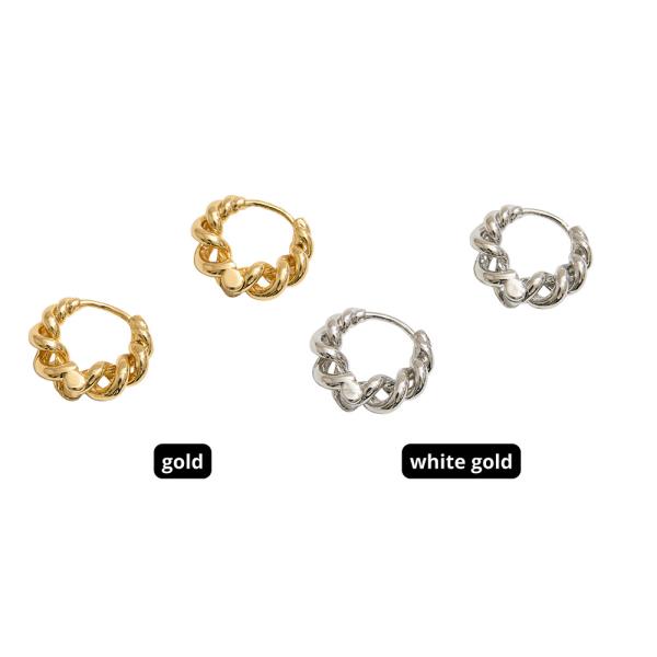 14K GOLD DIPPED BRAIDED HUGGIE EARRING