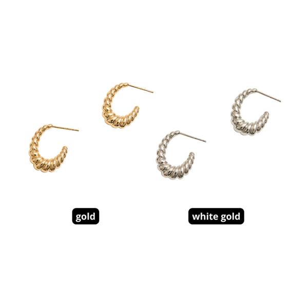 14K GOLD DIPPED TWISTED POST HOOP EARRINGS