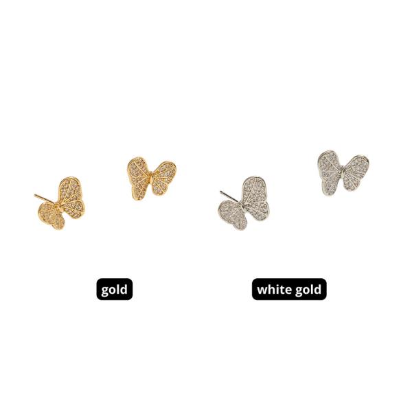14K GOLD DIPPED BUTTERFLY CZ POST EARRING