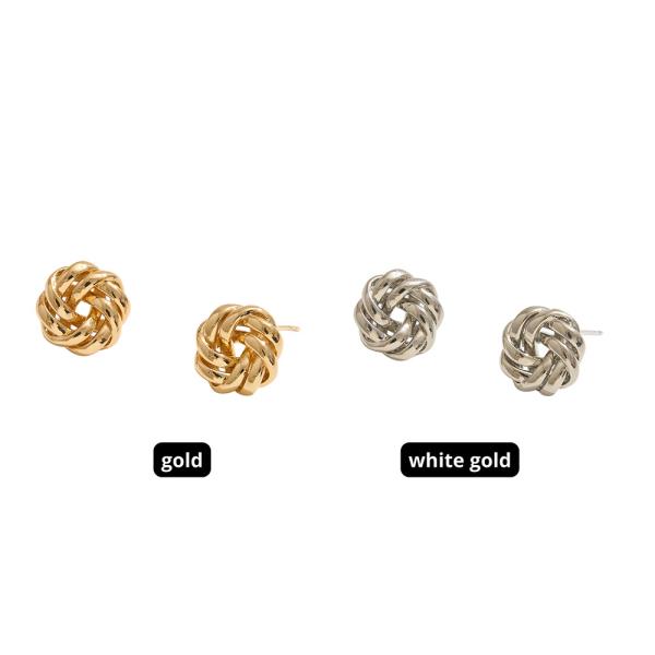 14K GOLD DIPPED KNOT STUD POST EARRINGS
