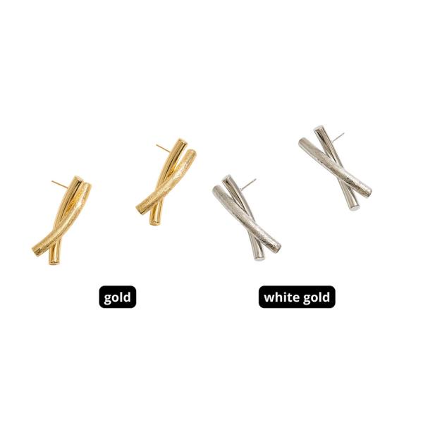 14K GOLD DIPPED X SHAPED POST EARRING