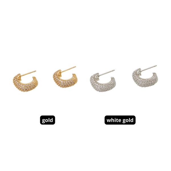 14K GOLD DIPPED PAVE POST EARRING