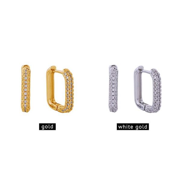 14K GOLD DIPPED PUFFY SQUARE PINCATCH EARRINGS