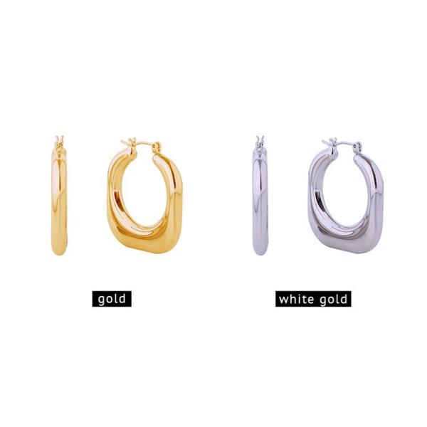 14K GOLD DIPPED PUFFY SQUARE PINCATCH EARRINGS