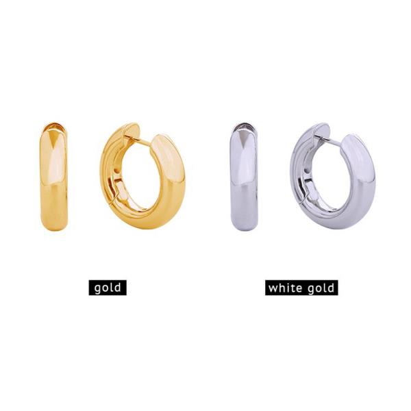 14K GOLD DIPPED CHUNKY FUNKY HUGGIE HOOP EARRINGS