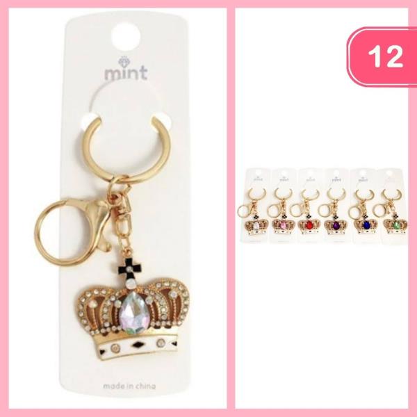 RHINESTONE CROWN KEYCHAIN (12 UNITS)