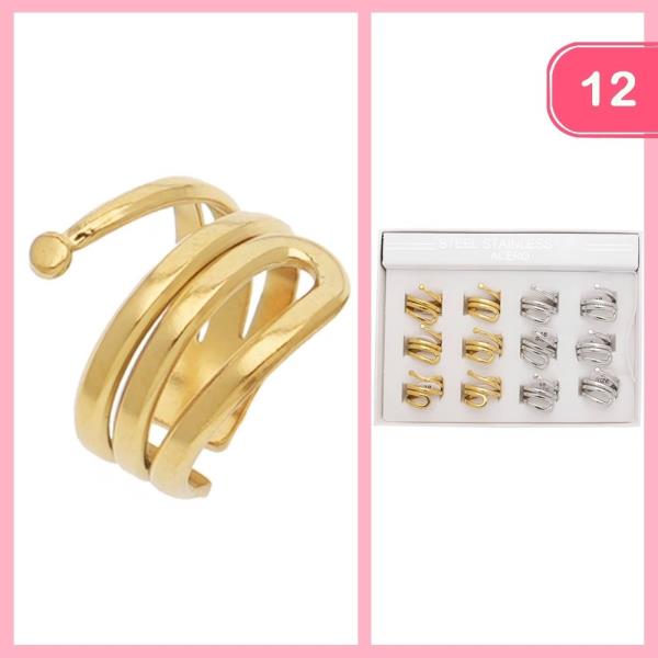 STAINLESS STEEL OPEN RING (12 UNITS)