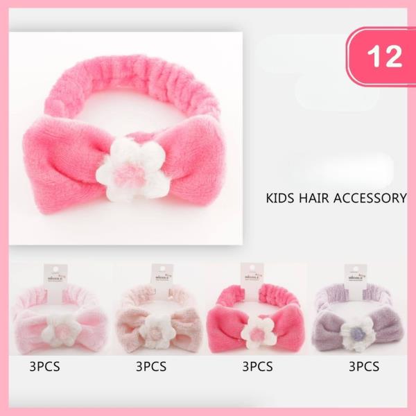 SPA BOW FLOWER HEADBAND (12 UNITS)
