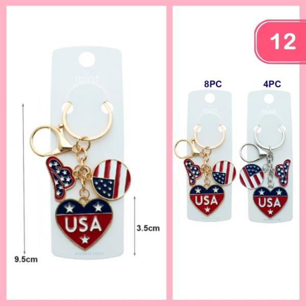 HEART HAT USA KEYCHAIN (12 UNITS)