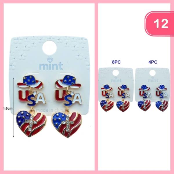 USA DANGLE EARRING (12 UNITS)