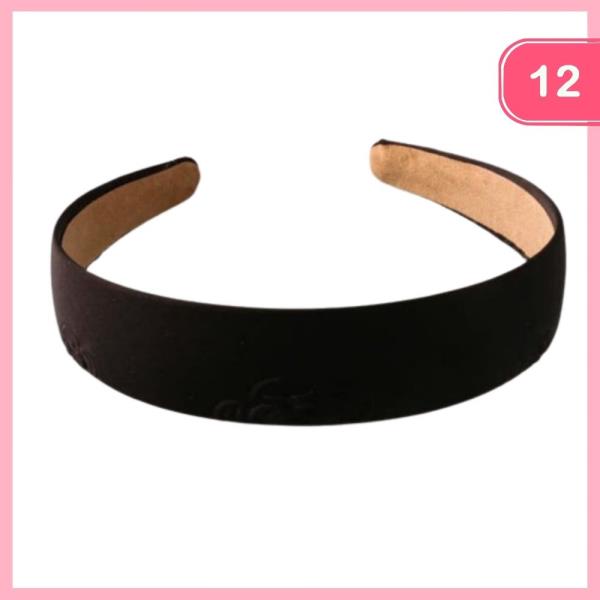 FLORAL PRESSED SUEDE HEADBAND (12 UNITS)