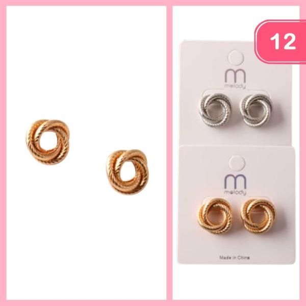 ETCHED TWISTED RING EARRINGS (12 UNITS)