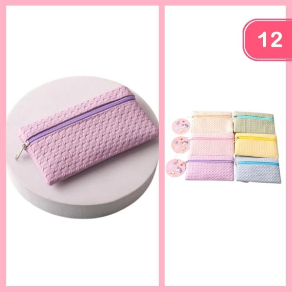 TEXTURED LEATHER LIKE COIN PURSE (12 UNITS)