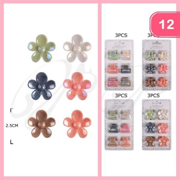 FLOWER HAIR CLAW CLIP (12 UNITS)
