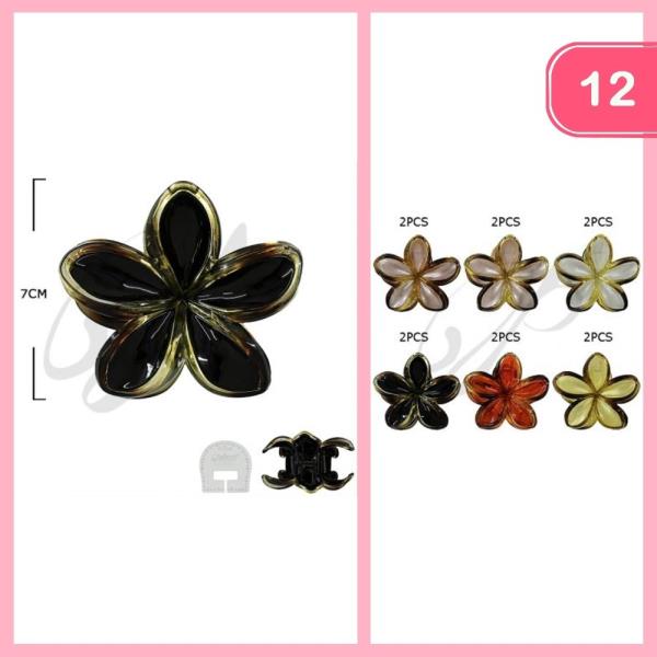 FLOWER HAIR CLAW CLIP (12 UNITS)