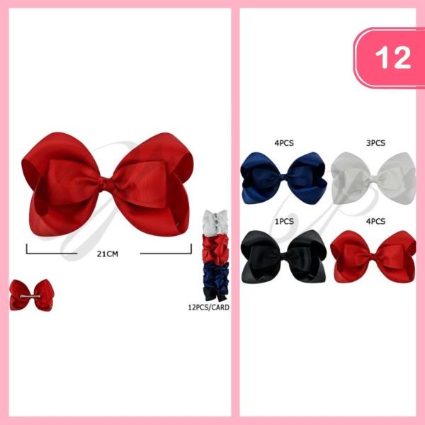 RIBBON HAIR BOW (12 UNITS)