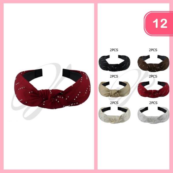 RHINESTONE KNOTTED HEADBAND (12 UNITS)