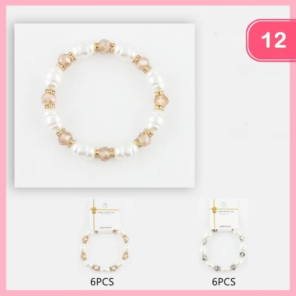 RHINESTONE BEADED BRACELET (12 UNITS)
