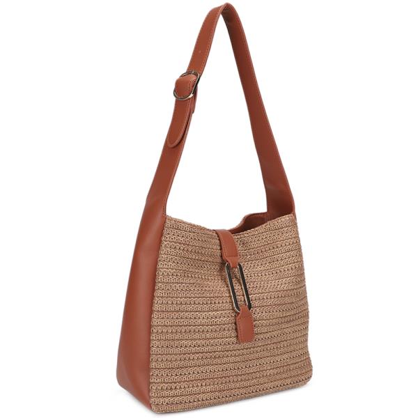 WOVEN DESIGN SHOULDER BAG
