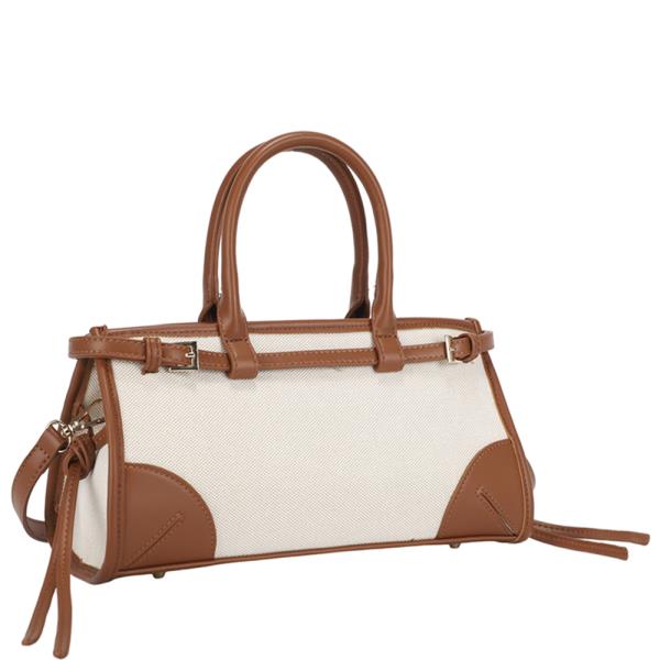 MODERN TWO TONE DESIGN SATCHEL BAG