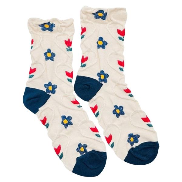 FLOWER PATTERN CREW SOCKS
