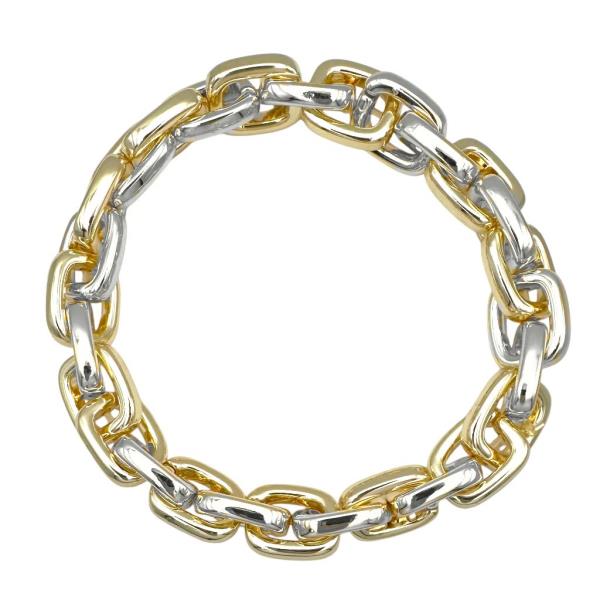TWO TONE SQUARE LINK STRETCH BRACELET