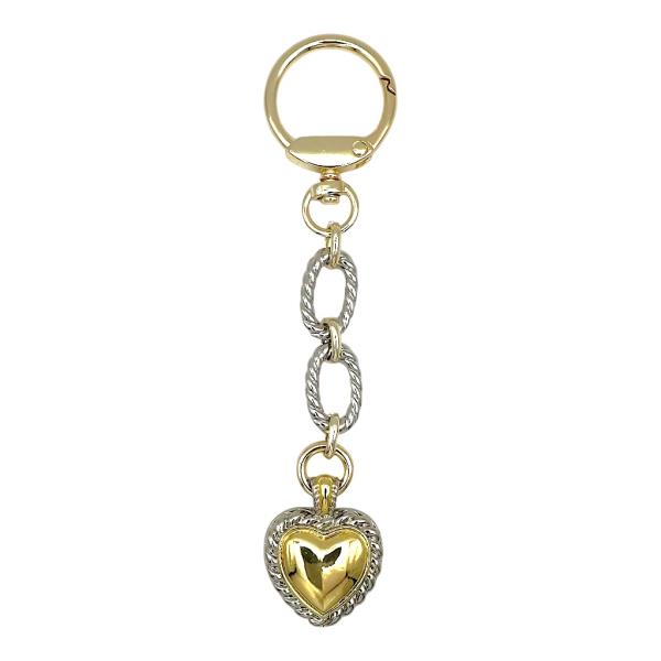 TWO TONE CABLE HEART BAG CHARM