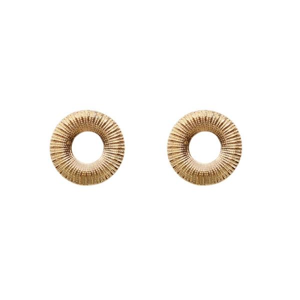 DONUT SHAPED W DELICATE TEXTURED POST EARRINGS
