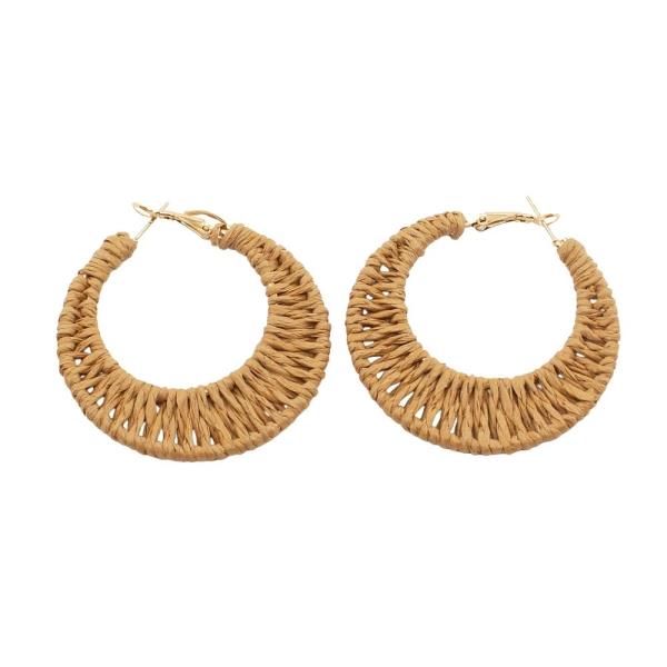 RAFFIA HOOP EARRING