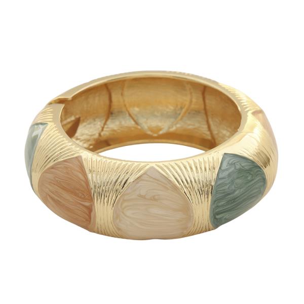 COLOR MARBLE DESIGN METAL BANGLE BRACELET