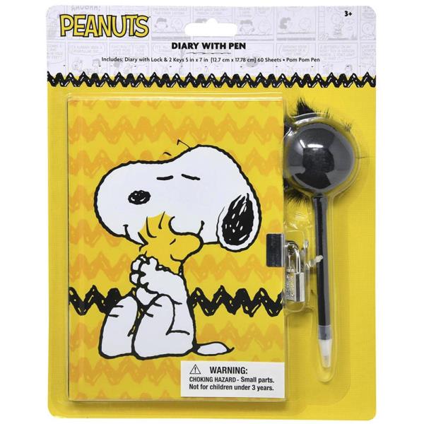 PEANUTS DIARY W POM PEN