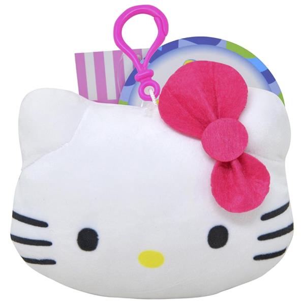 HELLO KITTY HOT PINK PLUSH HEAD ZIPPER PULL