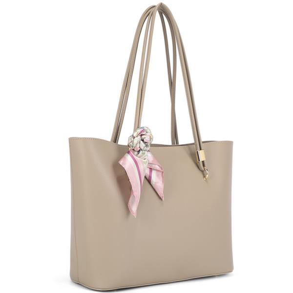 TEXTURED SCARF SHOULDER TOTE BAG