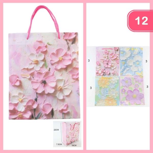 FLOWER PATTERN GIFT BAG (12 UNITS)