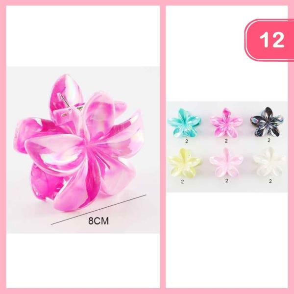 FLOWER HAIR CLAW CLIP (12 UNITS)