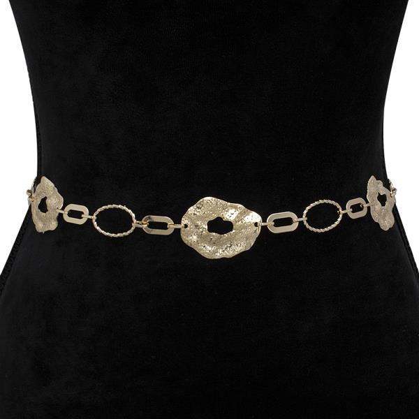 OPEN OVAL ROUND SHAPED METAL HOOK BELT