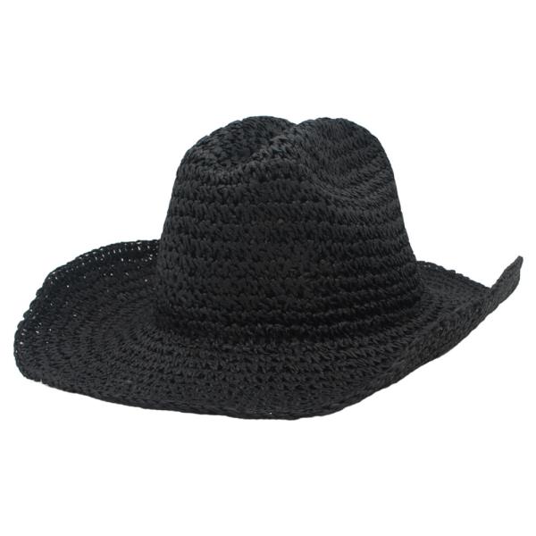 CROCHET STRAW COWBOY HAT