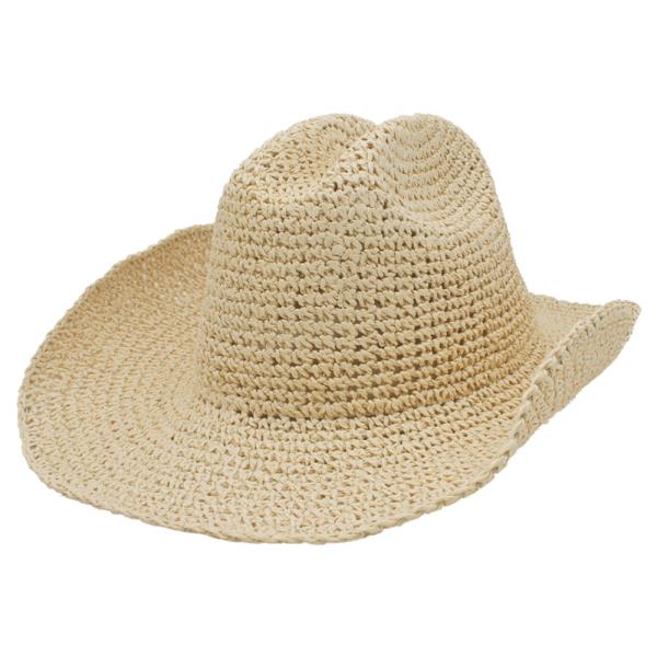 CROCHET STRAW COWBOY HAT