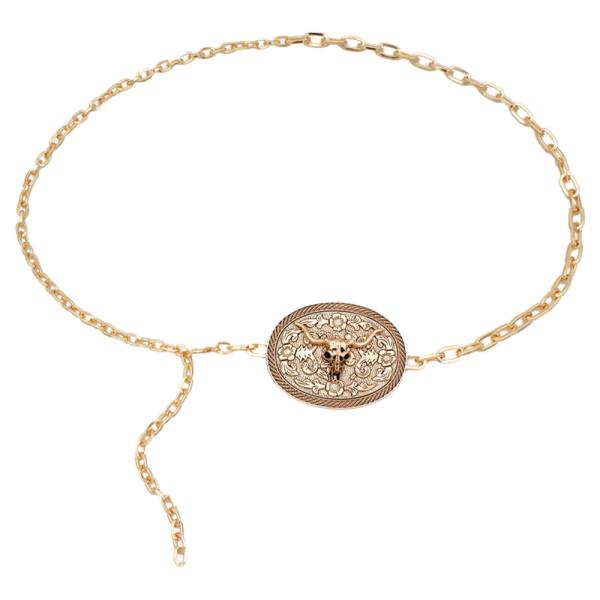 OVER LONGHORN CONCHO CHAIN BELT