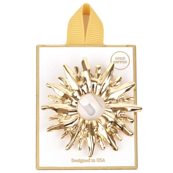METAL SUNBURST BROOCH PIN