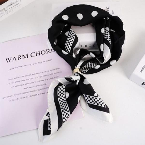 POLKA DOT SILK LIKE SCARF