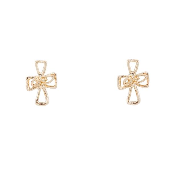 METAL CROSS STUD EARRING