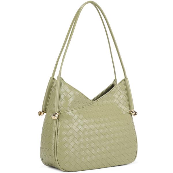 CHIC WOVEN DESIGN SHOULDER HOBO BAG