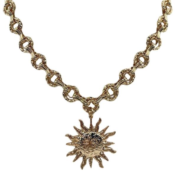 GOLD SUN CHARM CHAIN NECKLACE