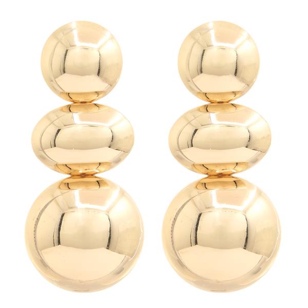 ROUND TRIPLE METAL POST EARRING