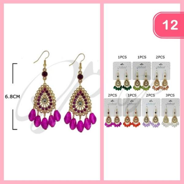CHANDELIER STYLE DANGLE EARRINGS (12 UNITS)