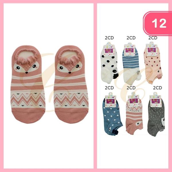 MULTI STYLE ANKLE SOCKS (12 UNITS)