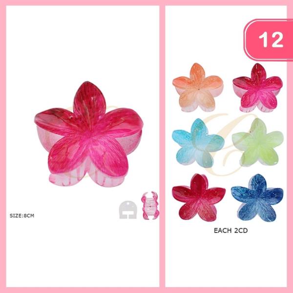 LILY FLOWER HAIR CLAW CLIP (12 UNITS)