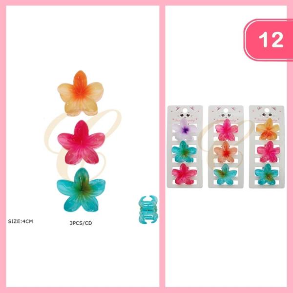 FLOWER HAIR CLIP SET (12 UNITS)