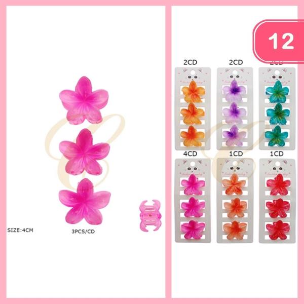 MINI HAIR FLOWER CLAW CLIP (12 UNITS)